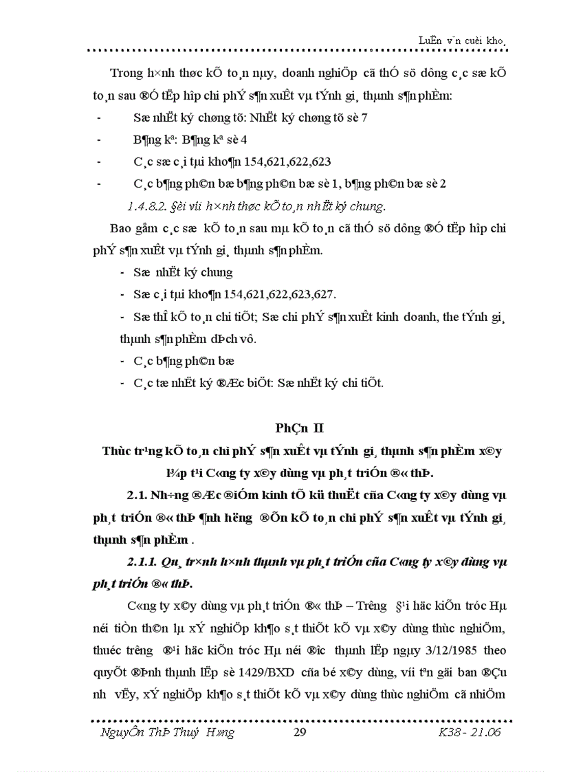 image for page Hoàn thiện kế toán tập hợp chi phí sản xuất và tính giá thành sản phẩm xây lắp tại Công ty xây dựng và phát triển đô thị 1