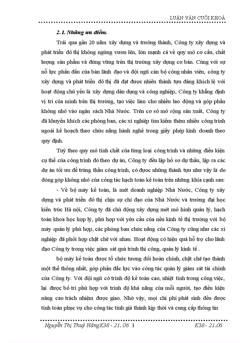 image for page Hoàn thiện kế toán tập hợp chi phí sản xuất và tính giá thành sản phẩm xây lắp tại Công ty xây dựng và phát triển đô thị 1