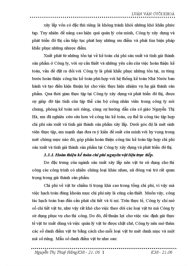 image for page Hoàn thiện kế toán tập hợp chi phí sản xuất và tính giá thành sản phẩm xây lắp tại Công ty xây dựng và phát triển đô thị 1