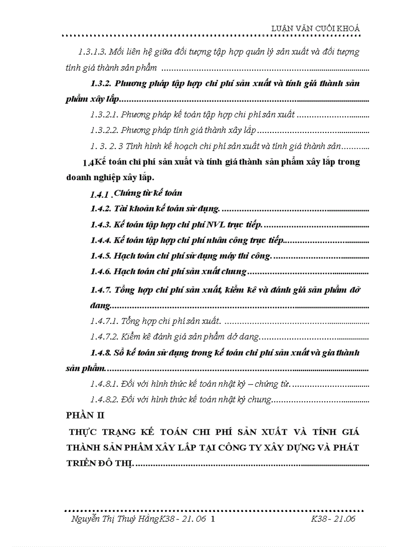 image for page Hoàn thiện kế toán tập hợp chi phí sản xuất và tính giá thành sản phẩm xây lắp tại Công ty xây dựng và phát triển đô thị 1