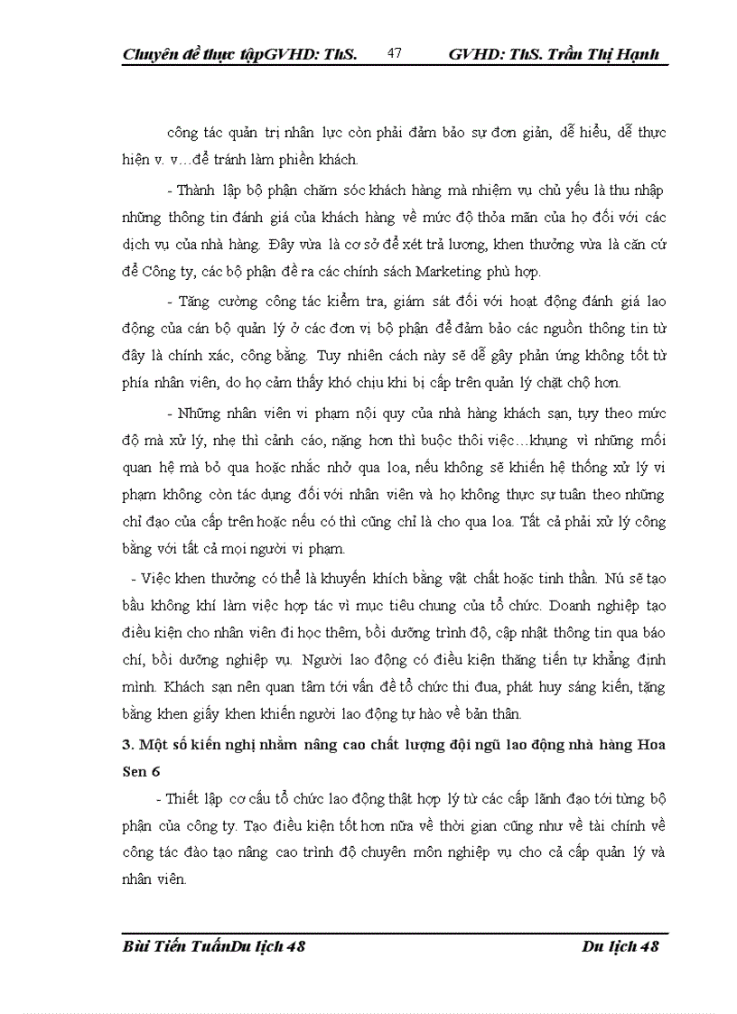 image for page Nâng cao chất lượng đội ngũ lao động của bộ phận bàn tại nhà hàng Hoa Sen 6 thuộc công ty cổ phần du lịch Kim Liên 1