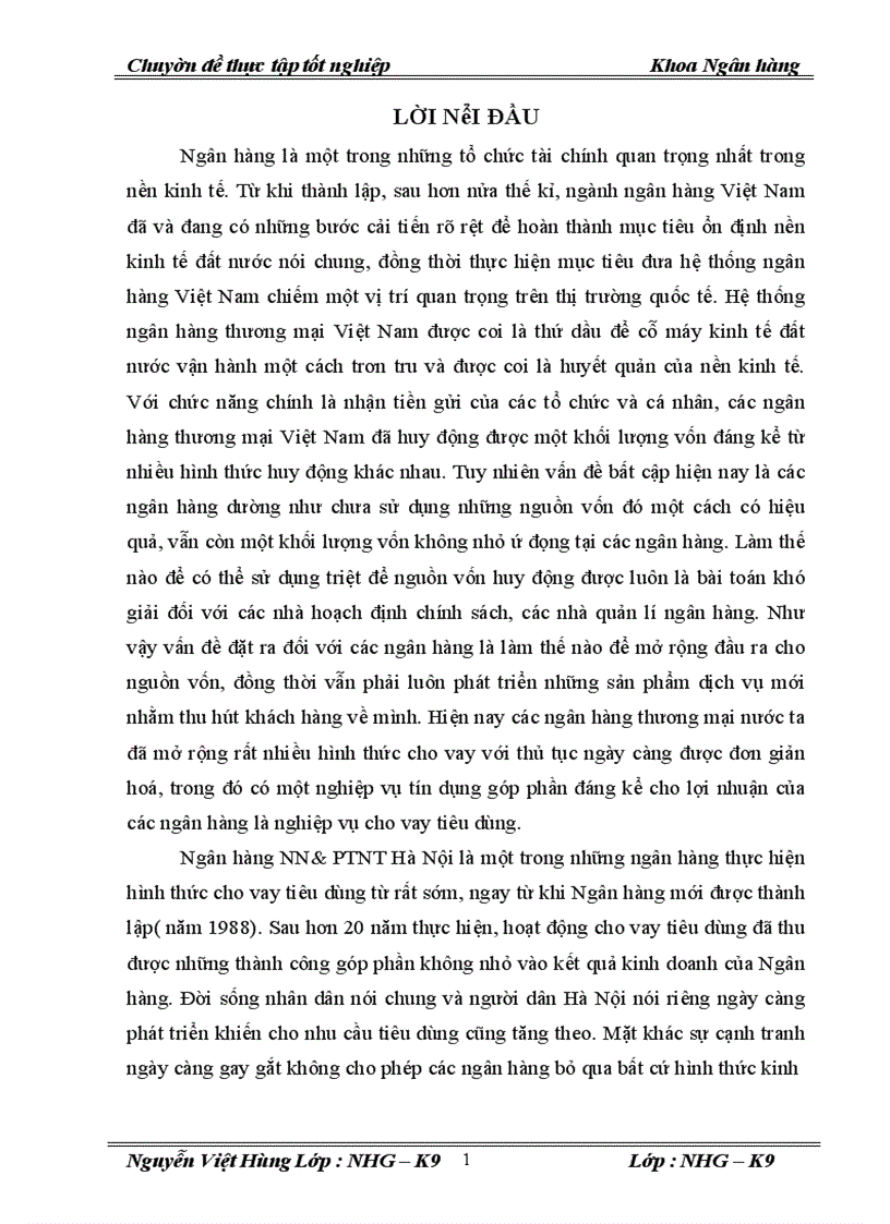 image for page Mở rộng hoạt động cho vay tiêu dùng tại Ngân hàng NN PTNT Hà Nội 1