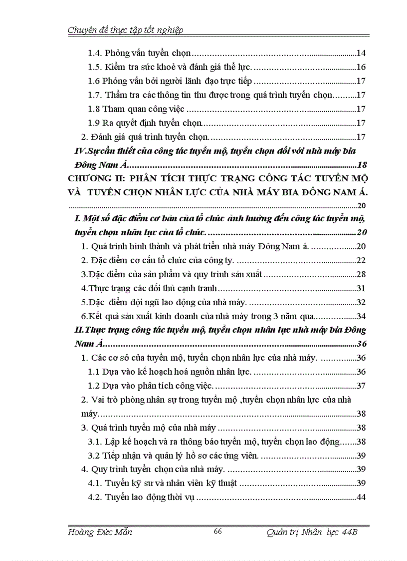 image for page Hoàn thiện công tác tuyển mộ tuyển chọn nhân lực tại nhà máy bia Đông Nam Á 1
