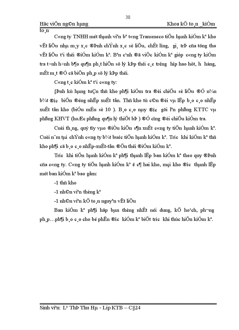 image for page Hoàn thiện công tác kế toán nguyên vật liệu tai công ty TNHH một thành viên bê tông TRANSMECO