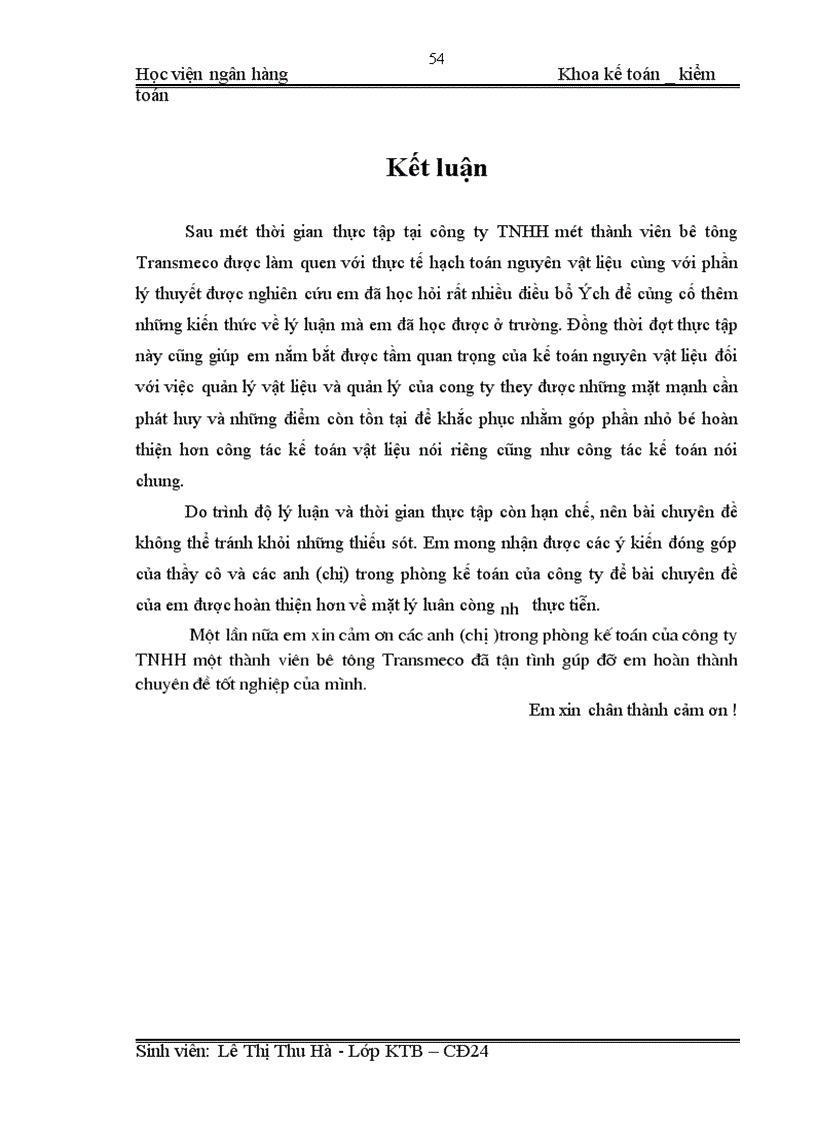 image for page Hoàn thiện công tác kế toán nguyên vật liệu tai công ty TNHH một thành viên bê tông TRANSMECO