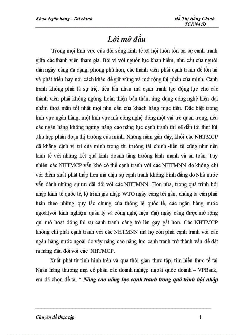 image for page Năng cao nâng lực cạnh tranh trong quá trình hội nhập kinh tế quốc tế tại VPBank