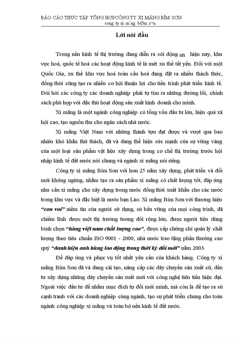 image for page Báo cáo thực tập tổng hợp công ty xi măng bỉm sơn