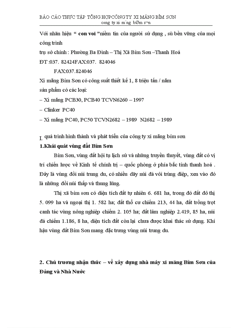 image for page Báo cáo thực tập tổng hợp công ty xi măng bỉm sơn