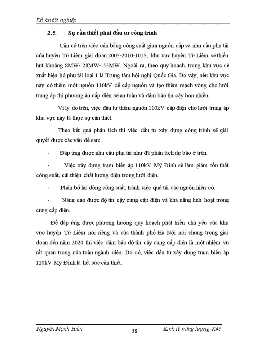 image for page Phân tích đánh giá hiệu quả dự án đầu tư xây dựng trạm biến áp 110kV Mỹ Đình