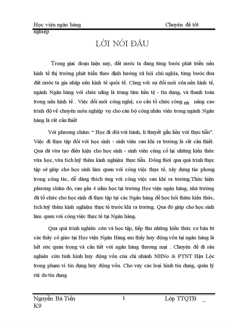 image for page Báo cáo thực tập tốt nghiệp tại NHNo PTNT chi nhánh Hậu Lộc