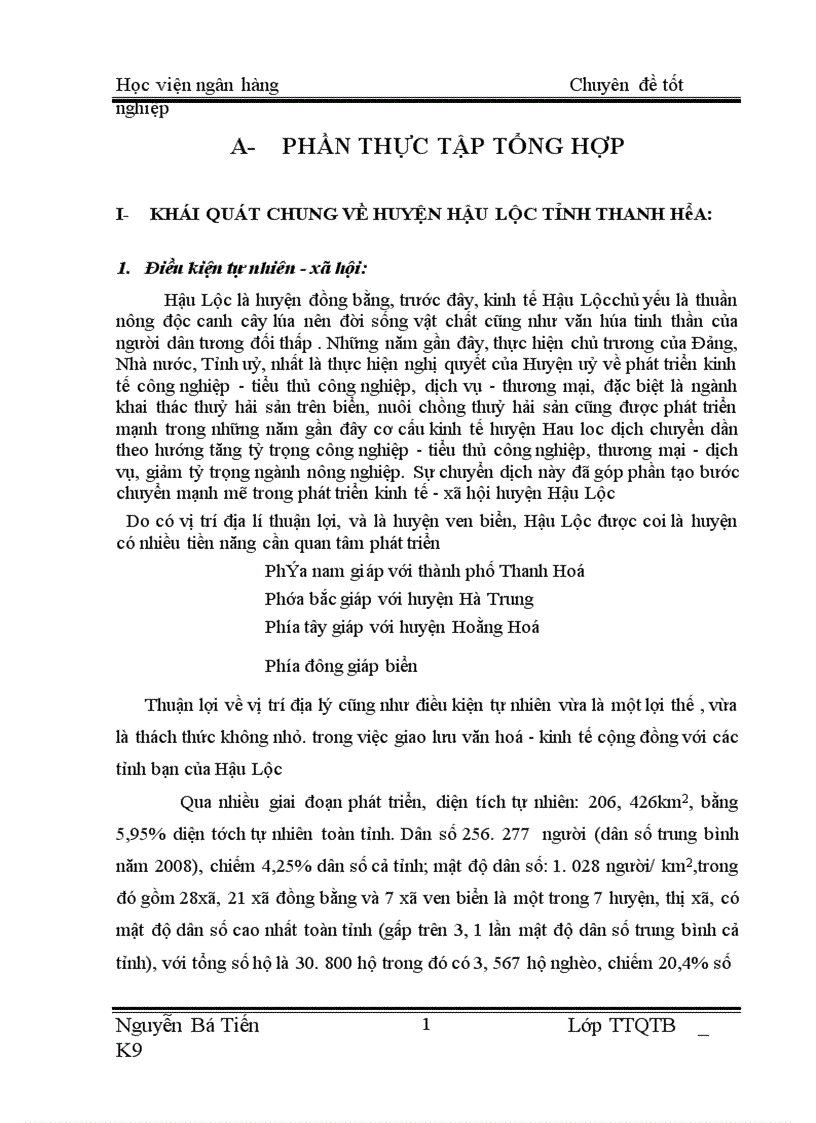 image for page Báo cáo thực tập tốt nghiệp tại NHNo PTNT chi nhánh Hậu Lộc