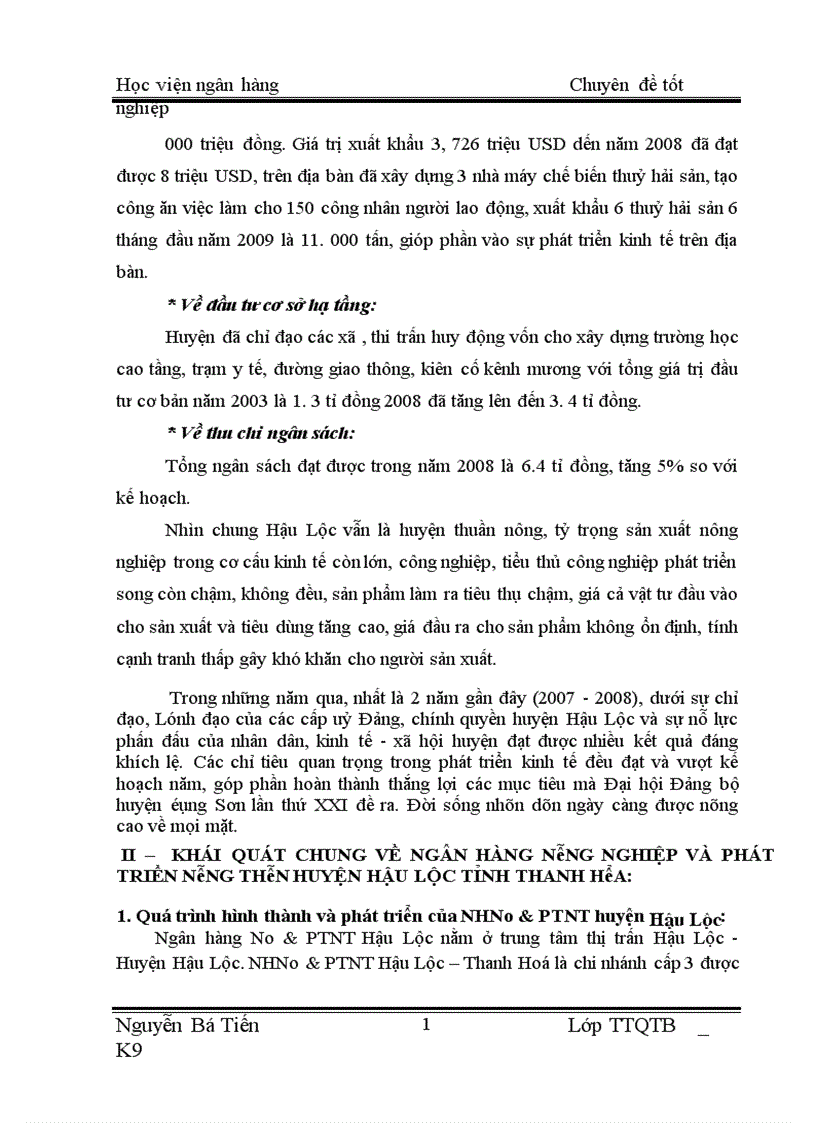 image for page Báo cáo thực tập tốt nghiệp tại NHNo PTNT chi nhánh Hậu Lộc