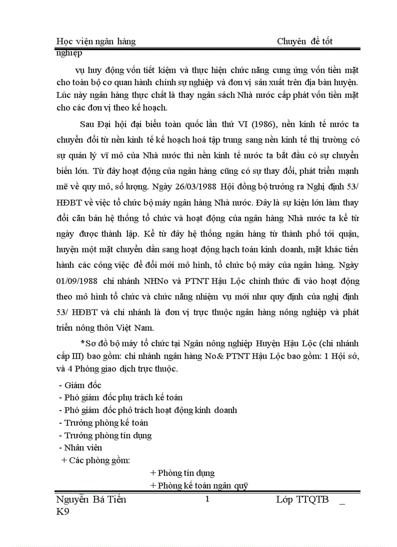 image for page Báo cáo thực tập tốt nghiệp tại NHNo PTNT chi nhánh Hậu Lộc