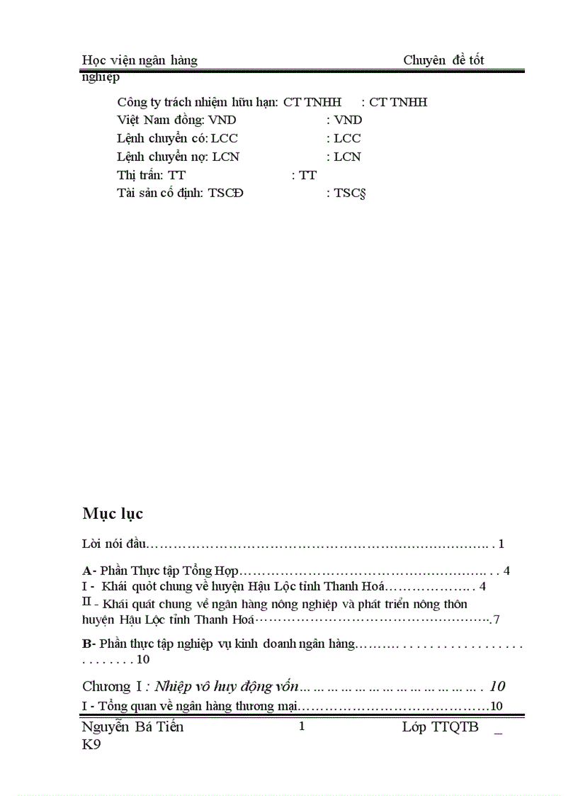 image for page Báo cáo thực tập tốt nghiệp tại NHNo PTNT chi nhánh Hậu Lộc
