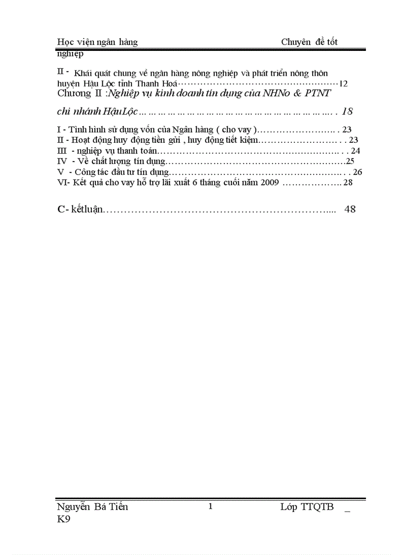 image for page Báo cáo thực tập tốt nghiệp tại NHNo PTNT chi nhánh Hậu Lộc