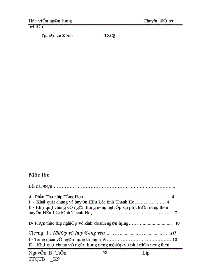 image for page Báo cáo thực tập tốt nghiệp tại NHNo PTNT chi nhánh Hậu Lộc