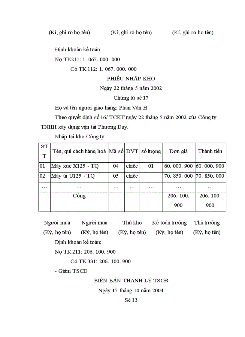image for page Kế toán tăng giảm và trích khấu hao tài sản cố định trong công ty TNHH vận tải và xây dựng Phương Duy 1
