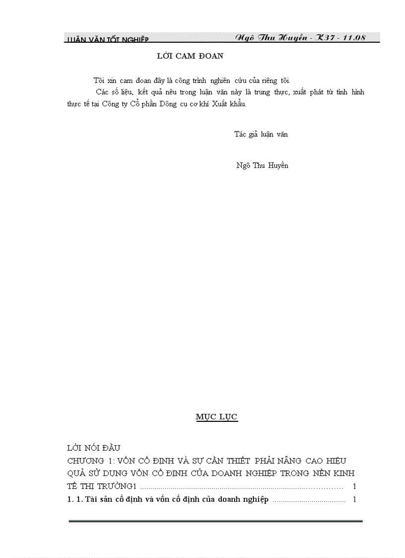 image for page Vốn cố định và các biện pháp nâng cao hiệu quả sử dụng vốn cố định ở công ty Cổ phần dụng cụ cơ khí xuất khẩu 1