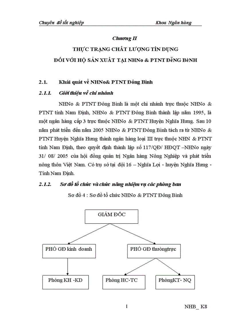 image for page Nâng cao chất lượng tín dụng đối với hộ sản xuất tại NHNo PTNT Đông Bình tỉnh Nam Định 1