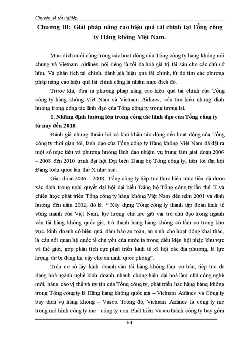 image for page Phân tích tài chính và nâng cao hiệu quả tài chính của Tổng công ty Hàng không Việt Nam