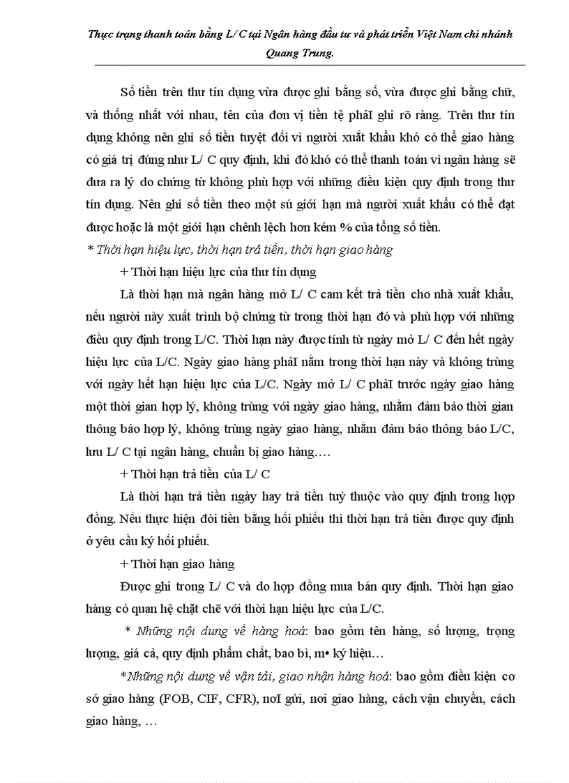 image for page Thực trạng thanh toán bằng L C tại Ngân hàng đầu tư và phát triển Việt Nam chi nhánh Quang Trung Thực trạng thanh toán bằng L C tại Ngân hàng đầu tư và phát triển Việt Nam chi nhánh Quang Trung