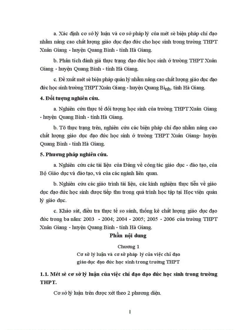 image for page Một số biện pháp chỉ đạo nhằm nâng cao chất lượng giáo dục đạo đức học sinh trường THPT Xuân Giang huyện Quang Bình tỉnh Hà Giang trong giai đoạn hiện nay 1