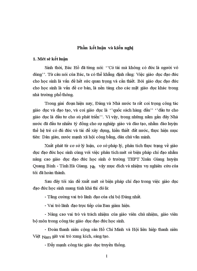 image for page Một số biện pháp chỉ đạo nhằm nâng cao chất lượng giáo dục đạo đức học sinh trường THPT Xuân Giang huyện Quang Bình tỉnh Hà Giang trong giai đoạn hiện nay 1