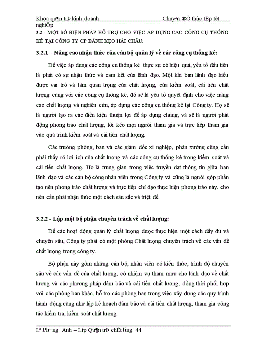 image for page Áp dụng công cụ thống kê nhằm kiểm soát và cải tiến chất lượng tại công ty CP bánh kẹo Hải Châu
