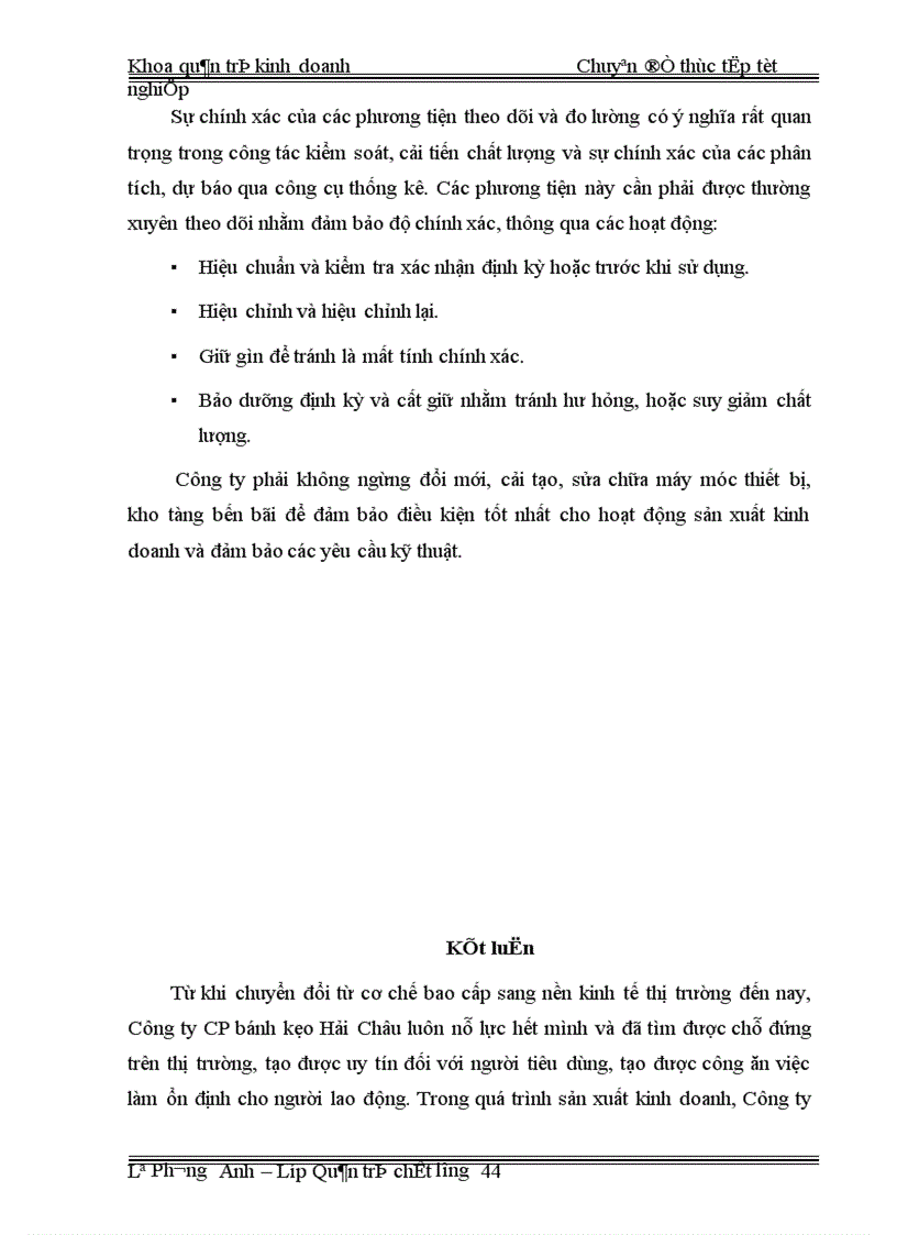 image for page Áp dụng công cụ thống kê nhằm kiểm soát và cải tiến chất lượng tại công ty CP bánh kẹo Hải Châu