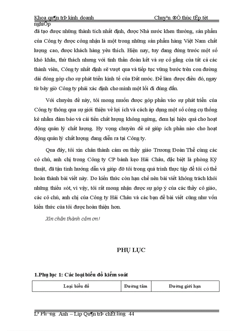 image for page Áp dụng công cụ thống kê nhằm kiểm soát và cải tiến chất lượng tại công ty CP bánh kẹo Hải Châu