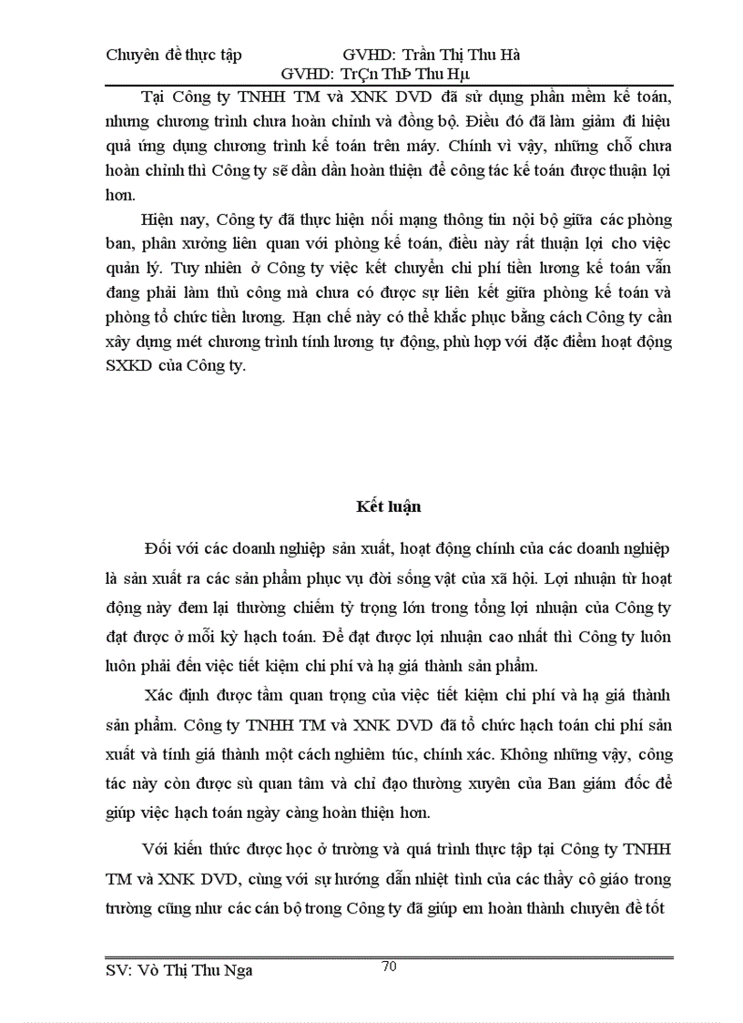image for page Hoàn thiện công tác kế toán hạch toán chi phí sản xuất và tính giá thành sản phẩm tại Công ty TNHH TM và XNK DVD 1