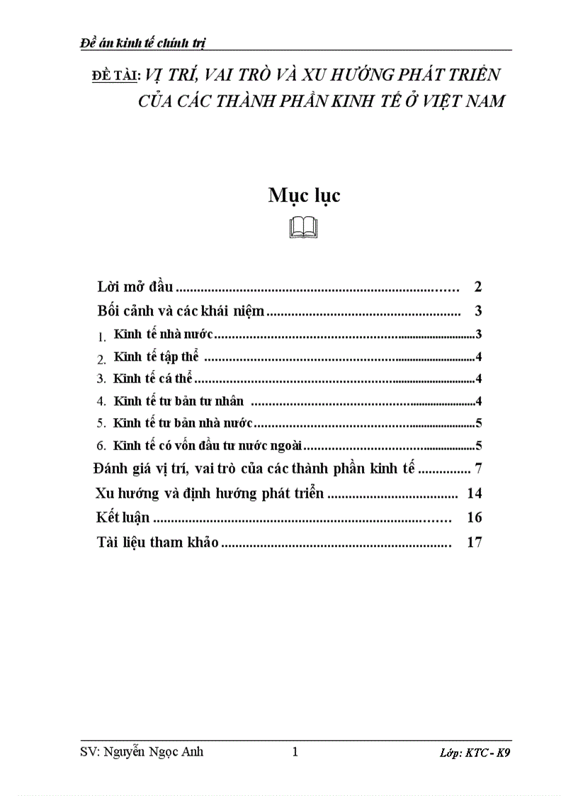 image for page Vị trí vai trò và xu hướng phát triển của các thành phần kinh tế ở Việt nam