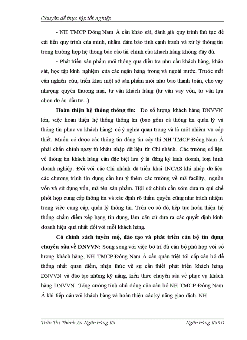 image for page Mở rộng tín dụng đối với Doanh nghiệp vừa và nhỏ tại Chi nhánh Ba Đình NH TMCP Đông Nam Á