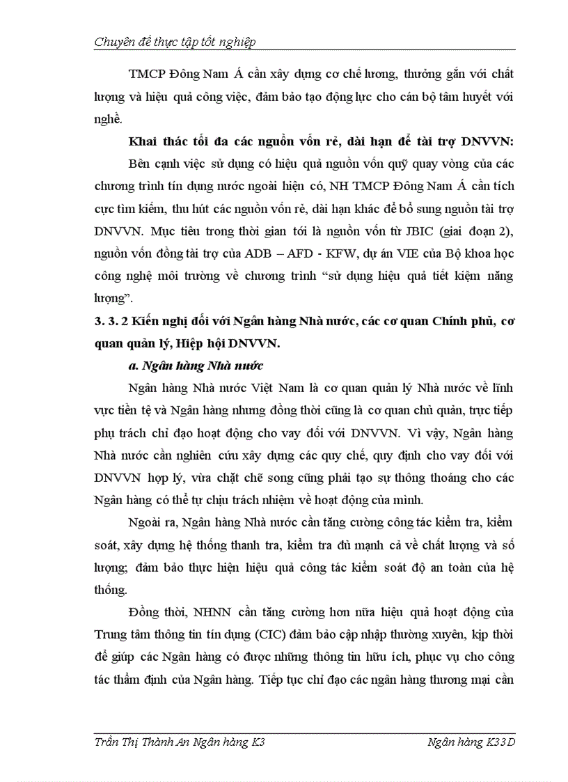 image for page Mở rộng tín dụng đối với Doanh nghiệp vừa và nhỏ tại Chi nhánh Ba Đình NH TMCP Đông Nam Á