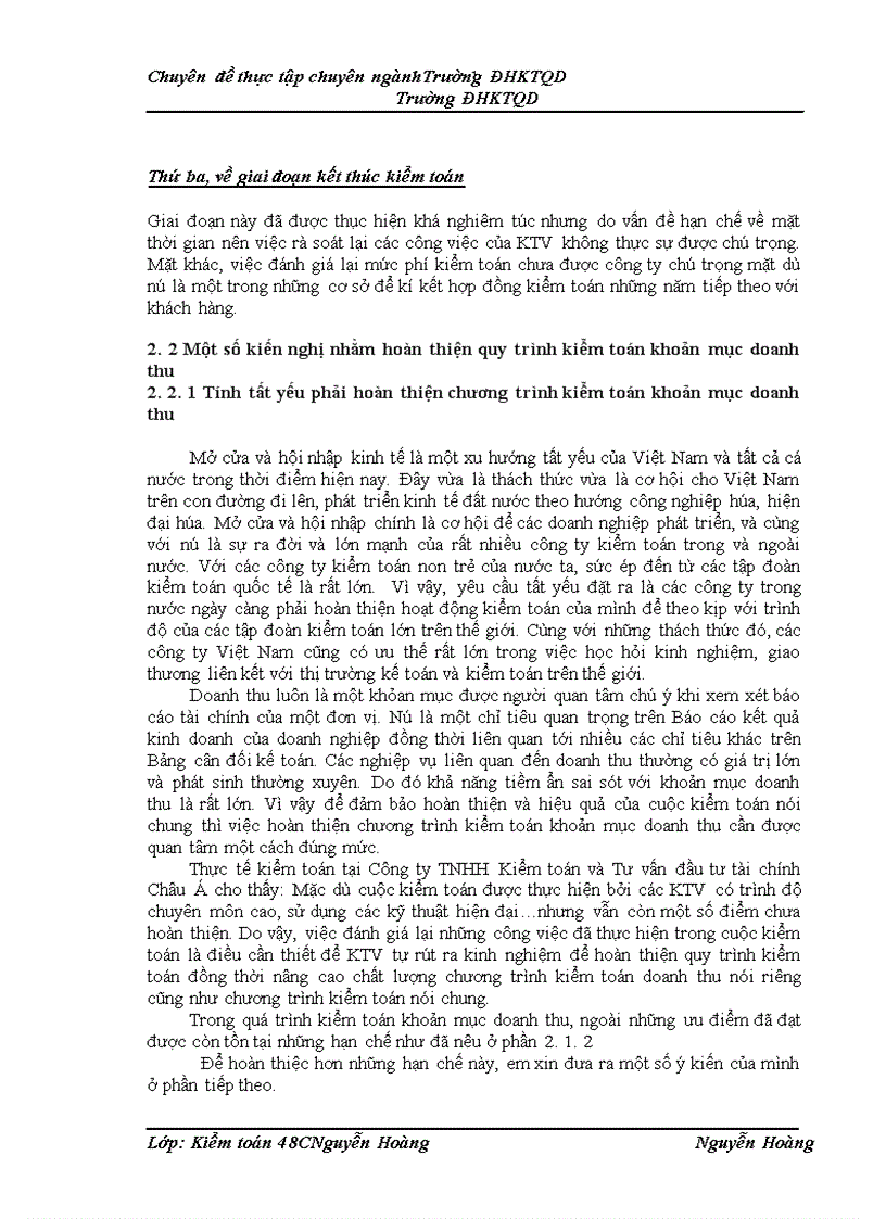 image for page Hoàn thiện quy trình kiểm toán khoản mục doanh thu trong kiểm toán báo cáo tài chính do công ty TNHH Kiểm toán và Tư vấn đầu tư tài chính Châu Á thực hiện