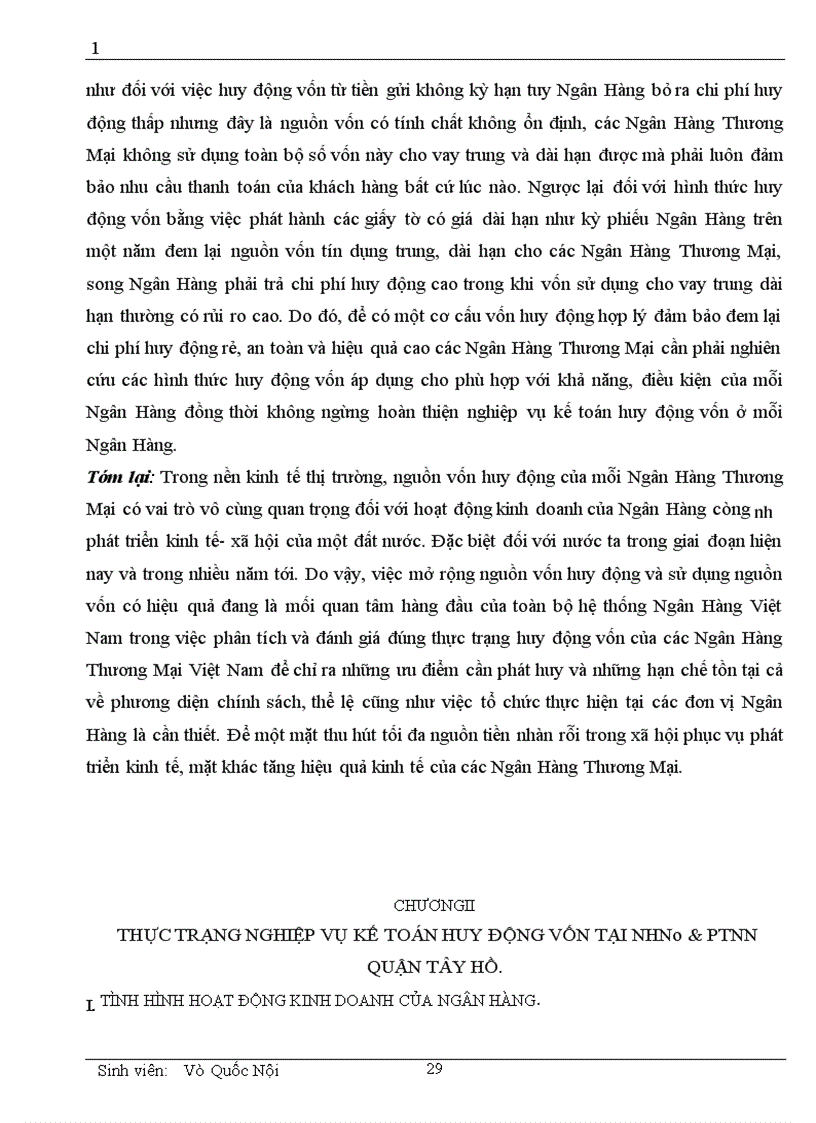 image for page Một số vấn đề cơ bản về vốn và kế toán huy động vốn tại chi nhánh NHNN PTNN Quận Tây Hồ 1