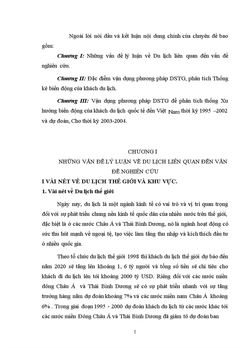 image for page Vận dụng phương pháp dãy số thời gian phân tích thống kê xu hướng biến động của khách du lịch quốc tế vào Việt Nam thời kỳ 1995 2002 và dự đoán kiến nghị cho thời kỳ 2003 2004 1