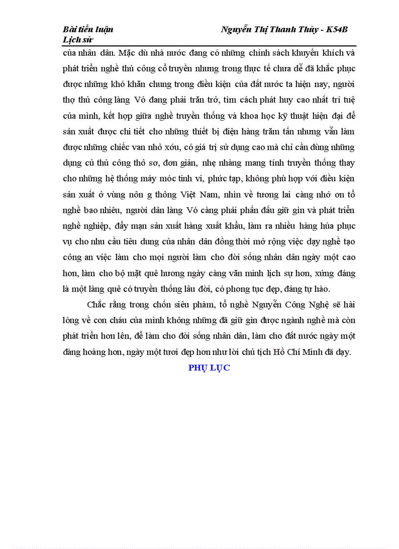 image for page Bài tiểu luận Tìm hiểu về làng Vó