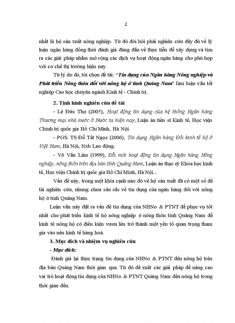 image for page Tín dụng của Ngân hàng Nông nghiệp và Phát triển Nông thôn đối với nông hộ ở tỉnh Quảng Nam