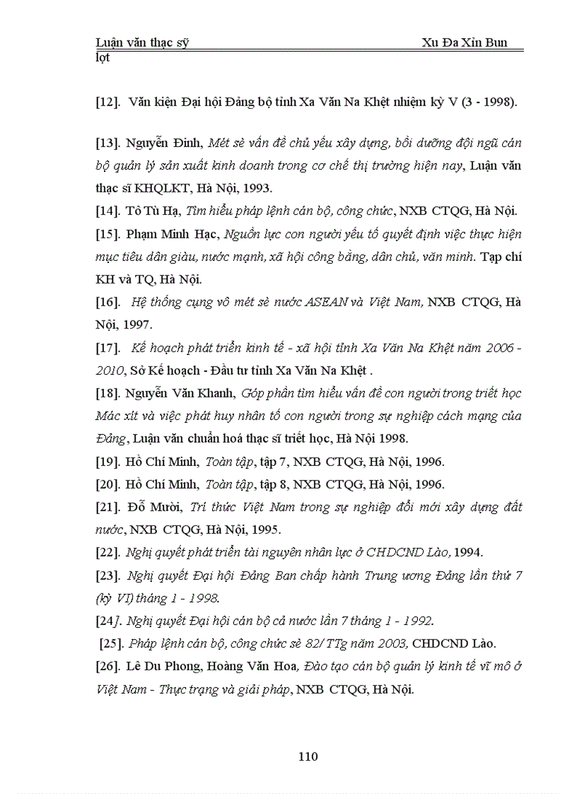 image for page Xây dựng đội ngũ cán bộ công chức quản lý nhà nước về kinh tế ở tỉnh Xa Văn Na Khệt của Cộng hòa dân chủ nhân dân Lào