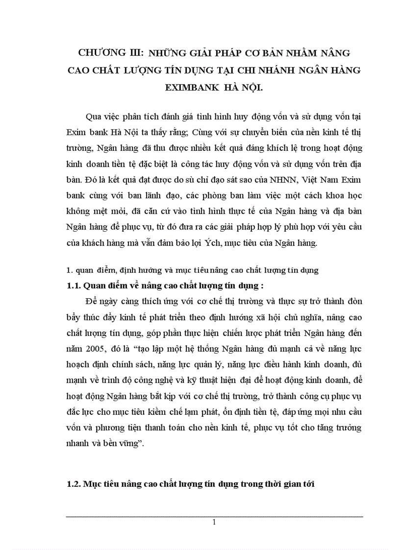 image for page Chất lượng tín dụng ngân hàng hiện trạng và giải pháp nâng cao chất lượng tín dụng tại NHTMCP Eximbank Hà Nội 1