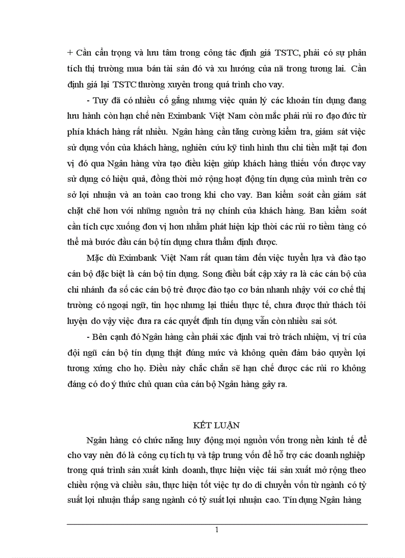 image for page Chất lượng tín dụng ngân hàng hiện trạng và giải pháp nâng cao chất lượng tín dụng tại NHTMCP Eximbank Hà Nội 1