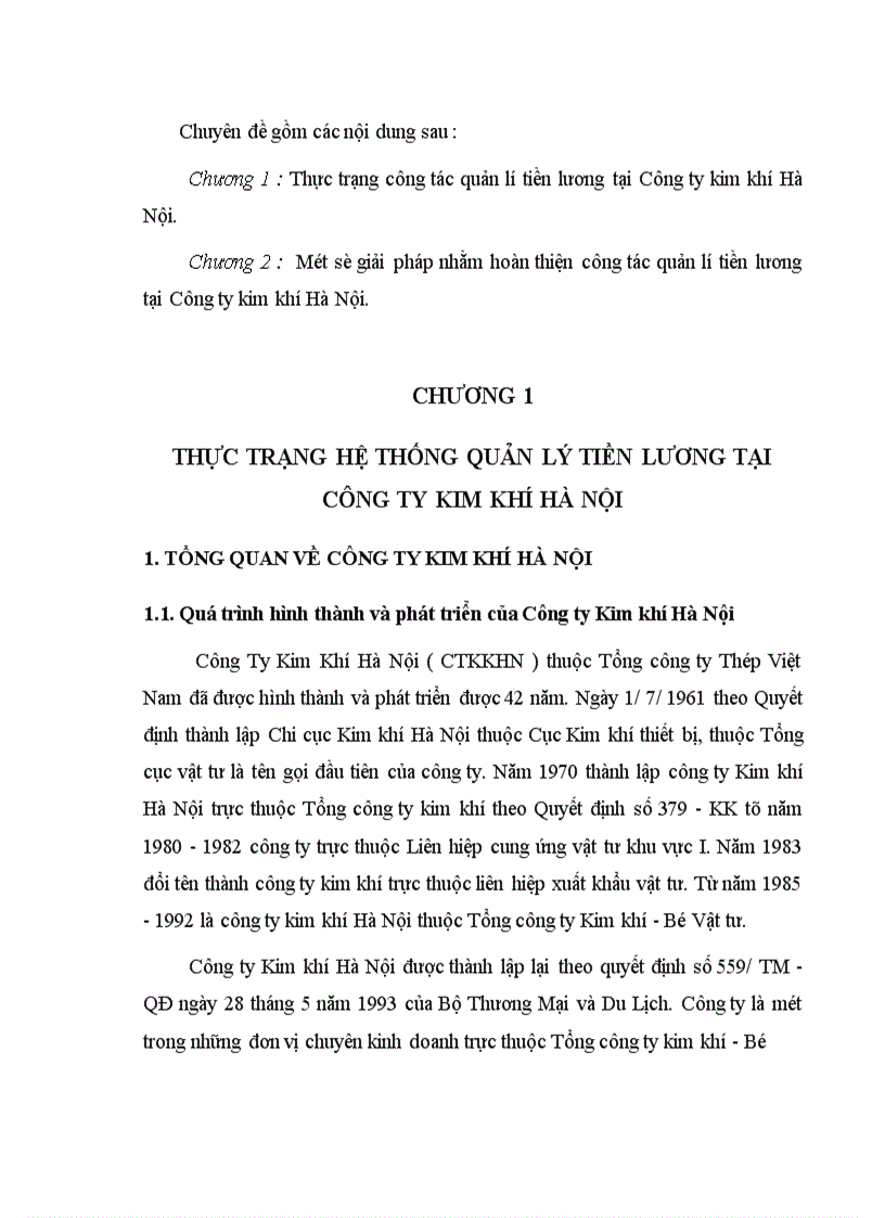 image for page Một số giải pháp nhằm hoàn thiện công tác quản lý tiền lương tại Công ty kim khí Hà Nội