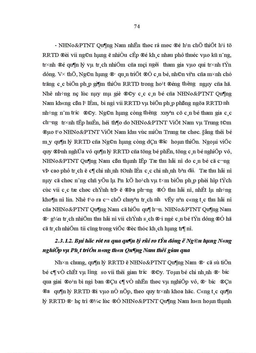 image for page Quản lý rủi ro tín dụng trong hoạt động kinh doanh của NHNo PTNT Quảng Nam