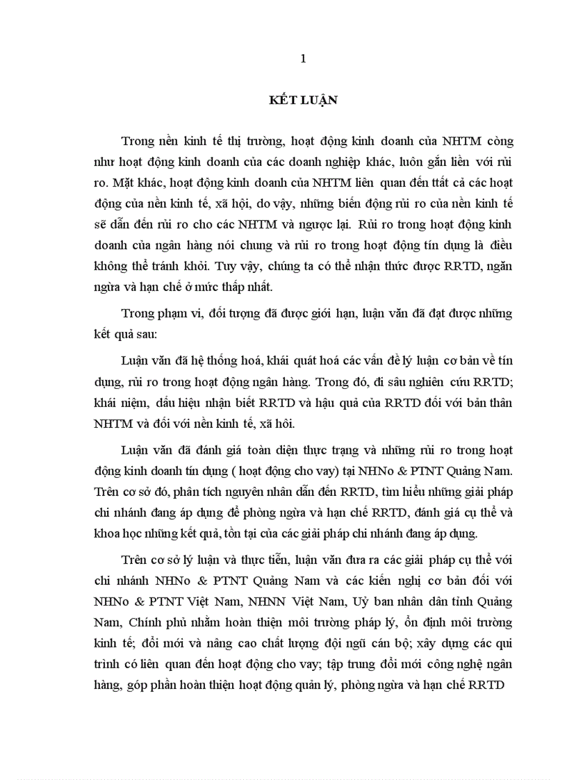 image for page Quản lý rủi ro tín dụng trong hoạt động kinh doanh của NHNo PTNT Quảng Nam