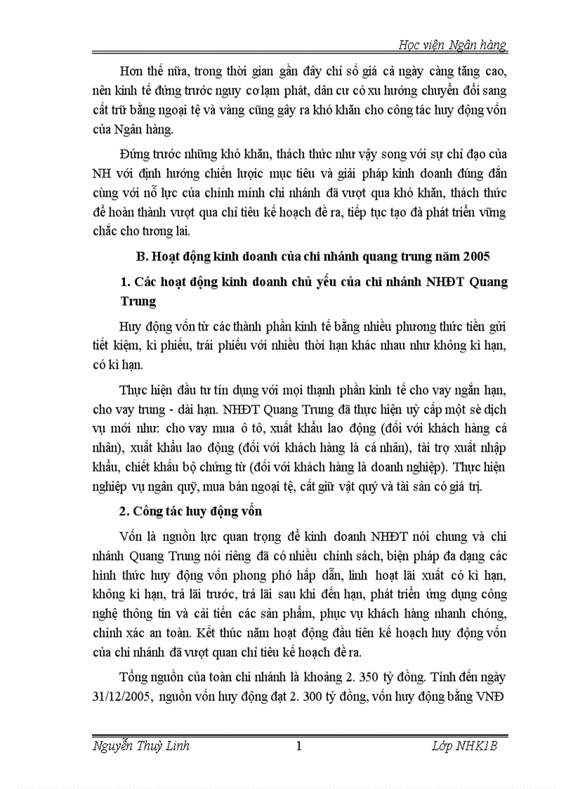 image for page Báo cáo thực tập tổng hợp tại NHĐT PT Quang trung