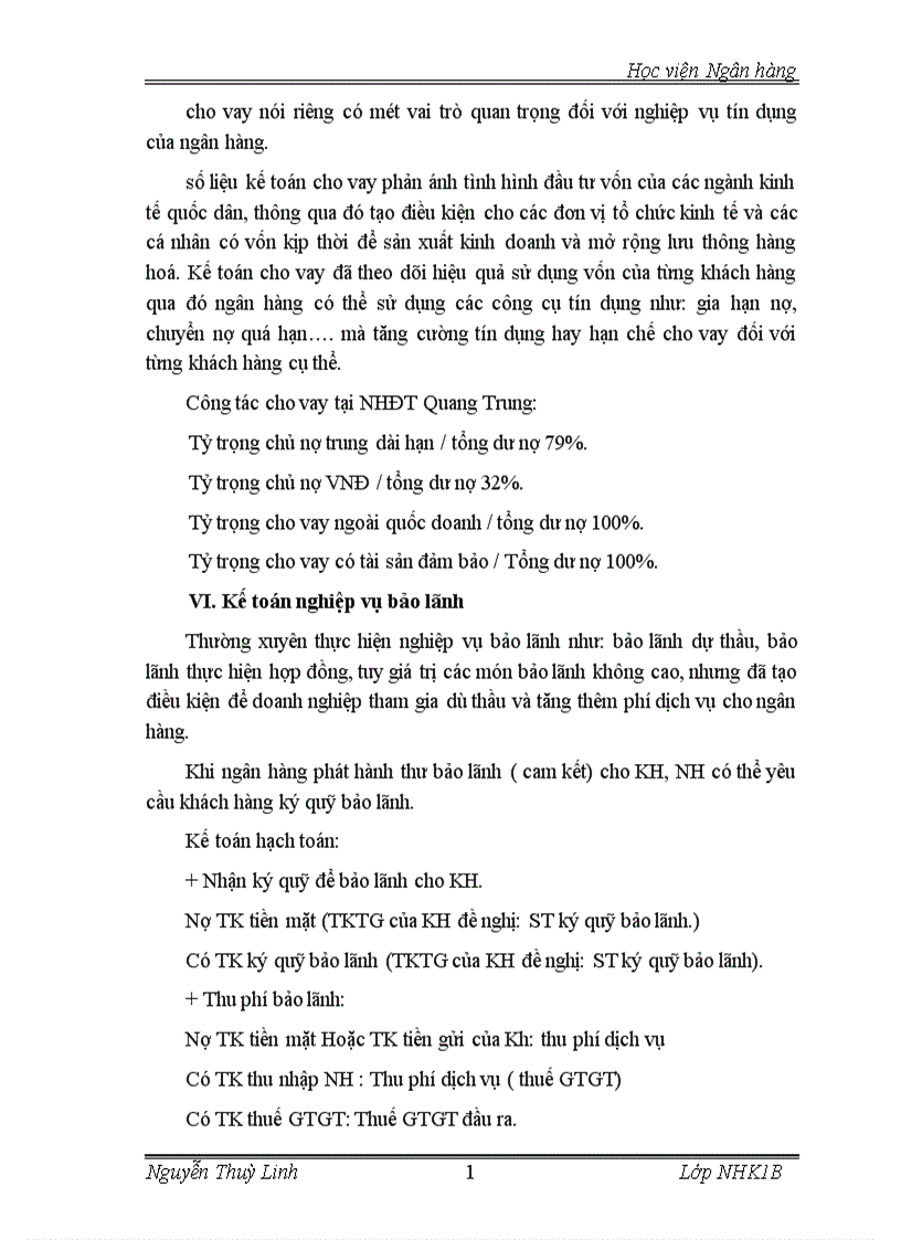 image for page Báo cáo thực tập tổng hợp tại NHĐT PT Quang trung