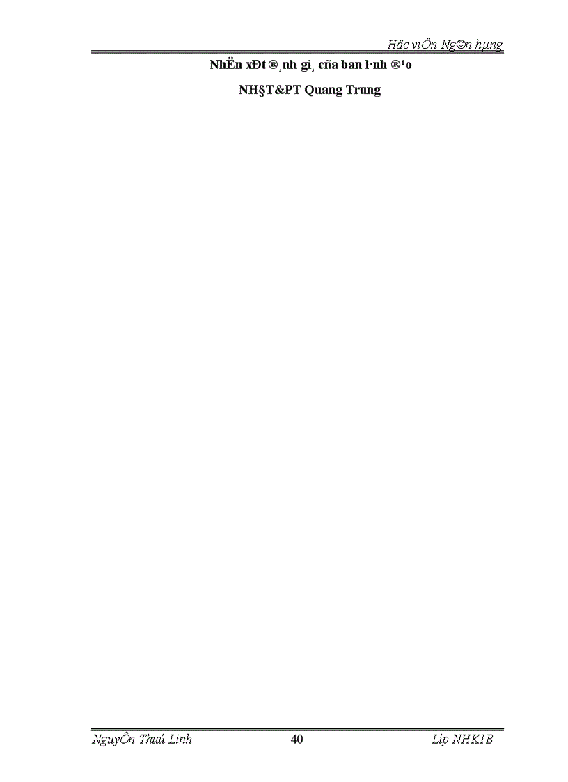 image for page Báo cáo thực tập tổng hợp tại NHĐT PT Quang trung