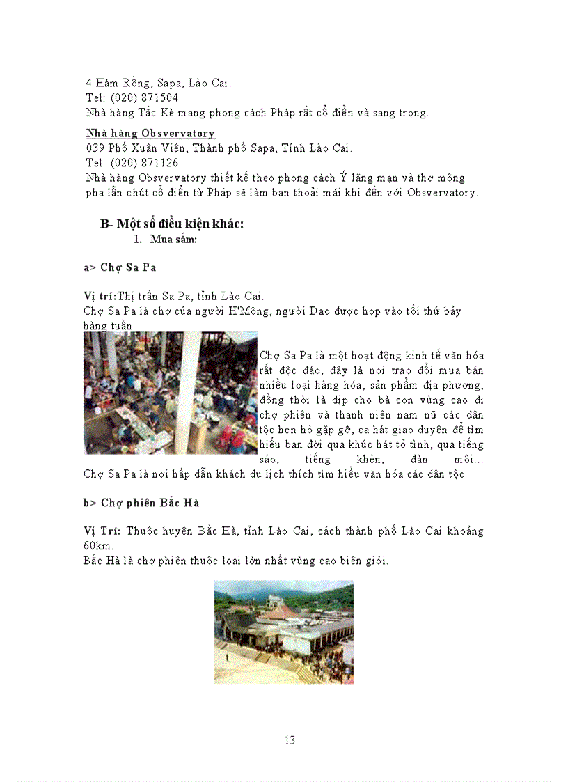 image for page Báo cáo thực tập tại Khu du lịch Sapa