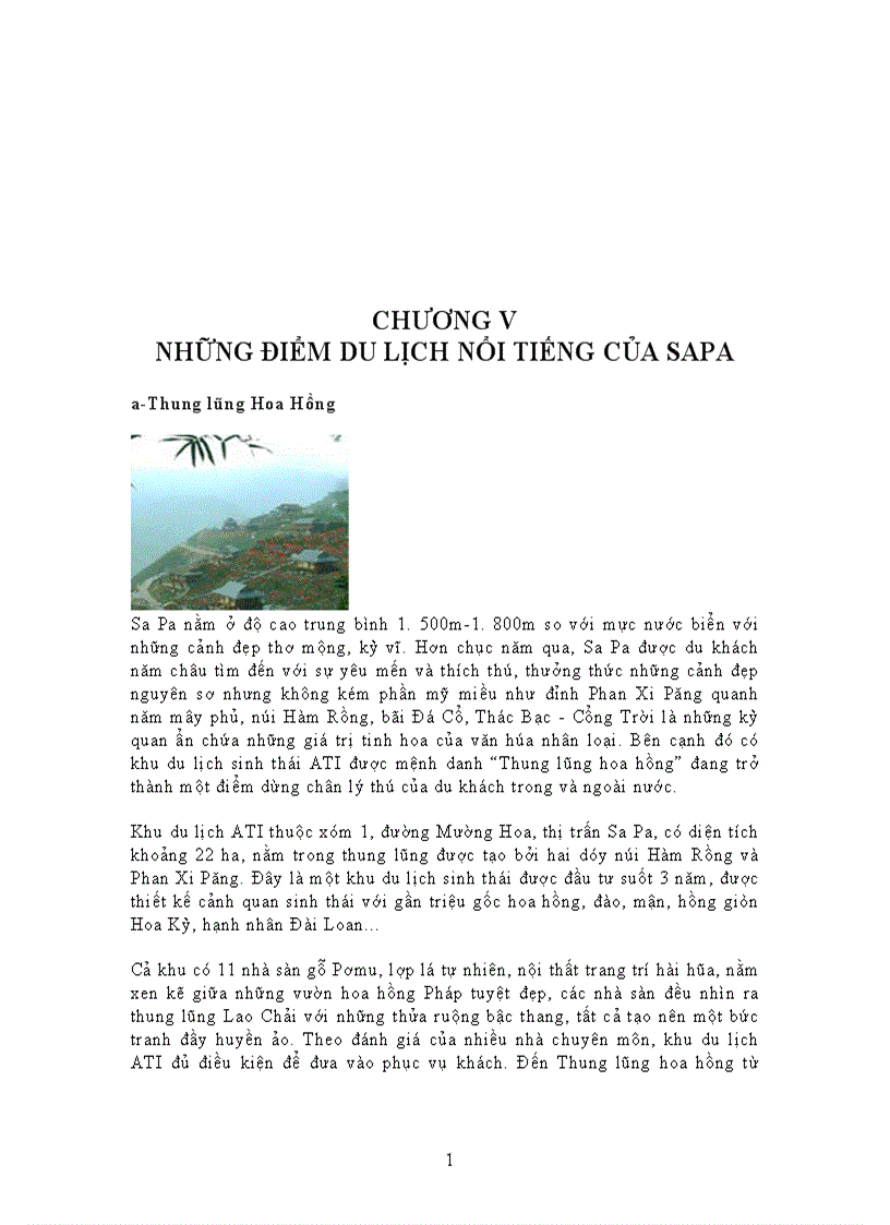 image for page Báo cáo thực tập tại Khu du lịch Sapa